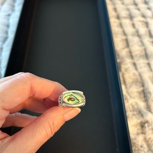 Silver ring with multi colored stone
